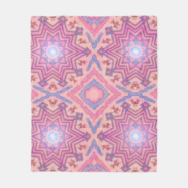 Seelenkreis – Folklore Mandala der inneren Ruhe Fleecefilt (Framsidan)