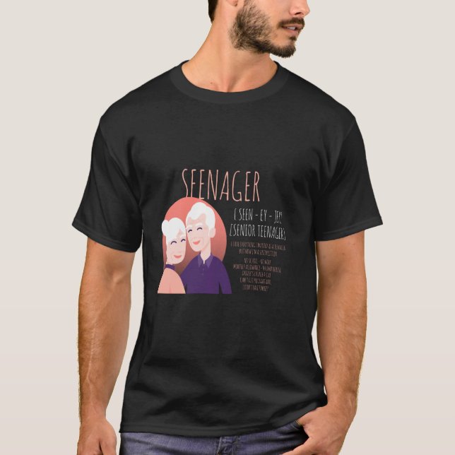 Seenager Citizen Funny Meme Senior Citizen Redrage T Shirt (Framsida)
