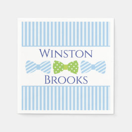 Seersucker Bow Tie Baby Shower Party Napkins Pappersservett
