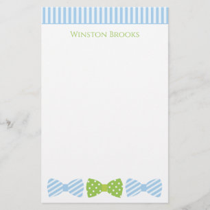 Seersucker Bow Tie Personlig Stationery Brevpapper