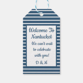 Seersucker Bröllop Welcome Gift Märkre Presentetikett