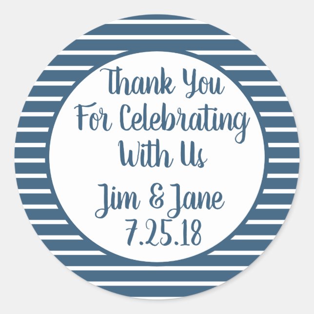 Seersucker Tack Anpassade Sticker Runt Klistermärke (Framsida)