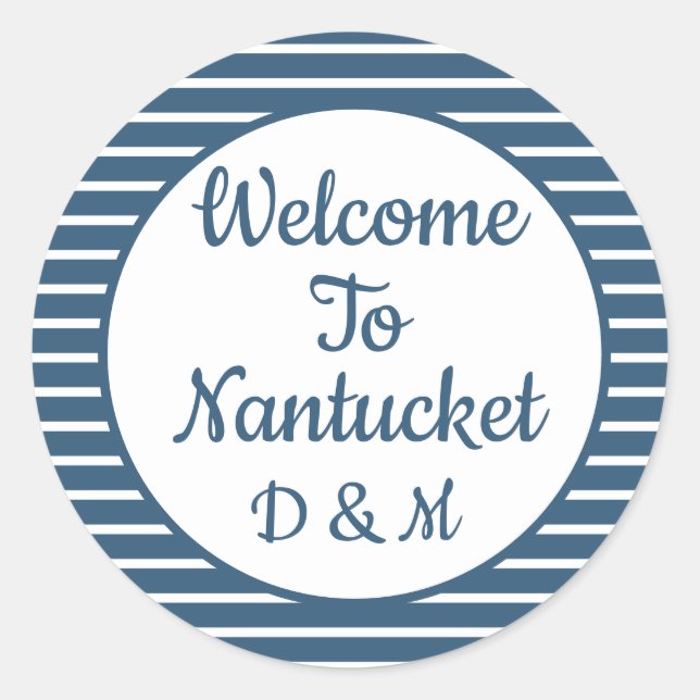 Seersucker Välkommen Anpassade Sticker Runt Klistermärke (Framsida)