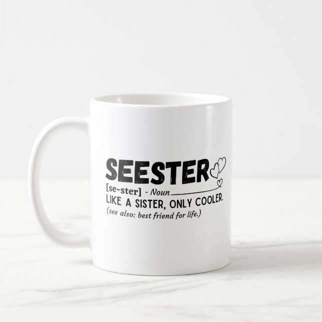 Seester lustig definition kaffemugg (Vänster)