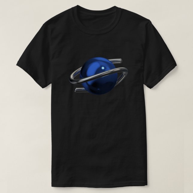 Sega Saturn 3D Chrome Classic T Shirt (Design framsida)