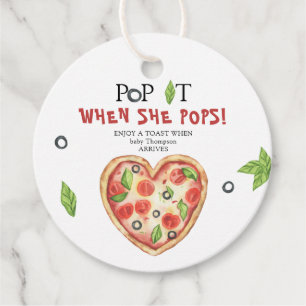 Segce baby pizza! När hon poppar! Gåvor Etiketter
