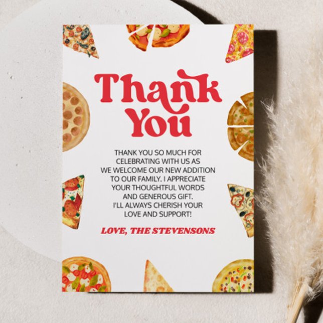 Segce Segce Baby! Pizza Baby Shower Tack Kort (Skapare uppladdad)