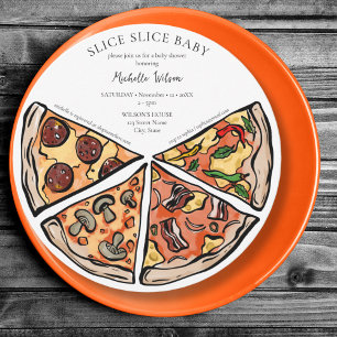 Segce Segce Baby Rustic Pizza Gender Neutral Inbjudningar