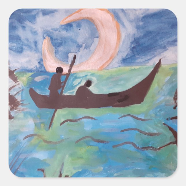 Segel efter måndagsljus fyrkantigt klistermärke (Framsida)