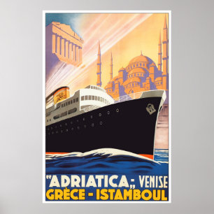 Segel i Adriaticas Vintage Design Poster