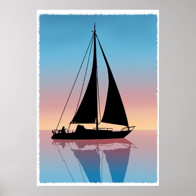 Segel i Sunset Silhouette Poster (Framsidan)