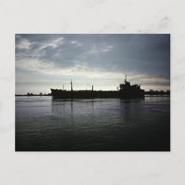 Segel in i natten vykort (Framsida)