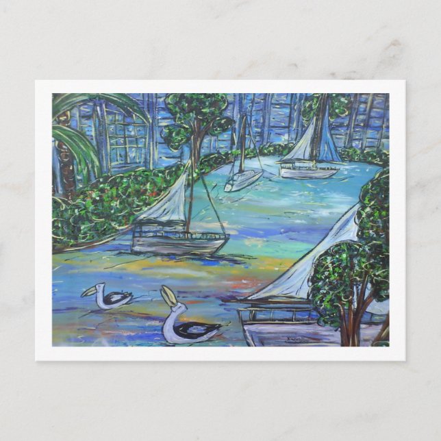 Segel på Brisbanefloden Vykort (Framsida)