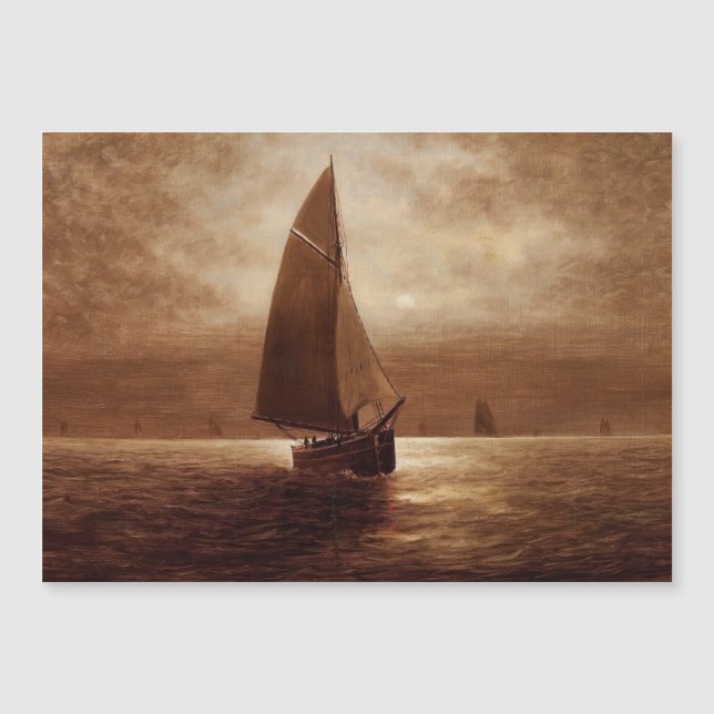 Segel på natten (cirka 1900) Elbridge Wesley Webb (Framsida)