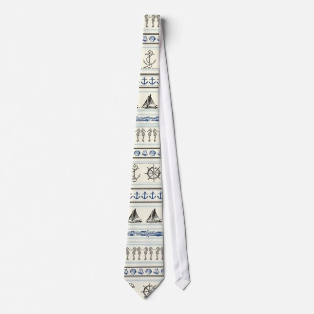 Segelankare Nautical Rope Knot Nagel Mönster Tie Slips (Framsida)