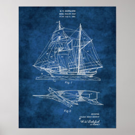 Segelbaneavtryck nr 2 Nautical Decor Poster