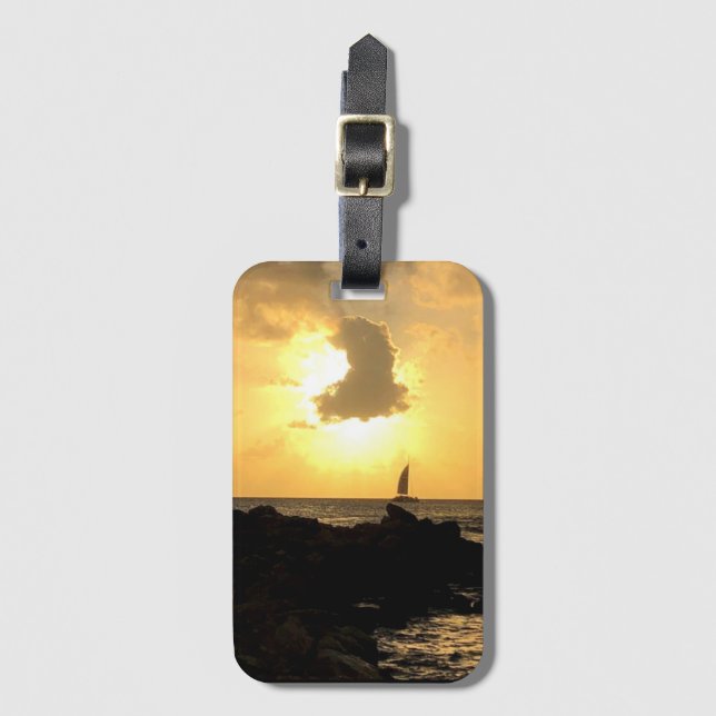 Segelbanetaggen Sunset Acrylic Luggage Tag Bagagebricka (Framsida vertikal)