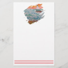 Segelbåt-3-penseldrag Brevpapper