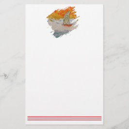 Segelbåt-4-penseldrag Brevpapper