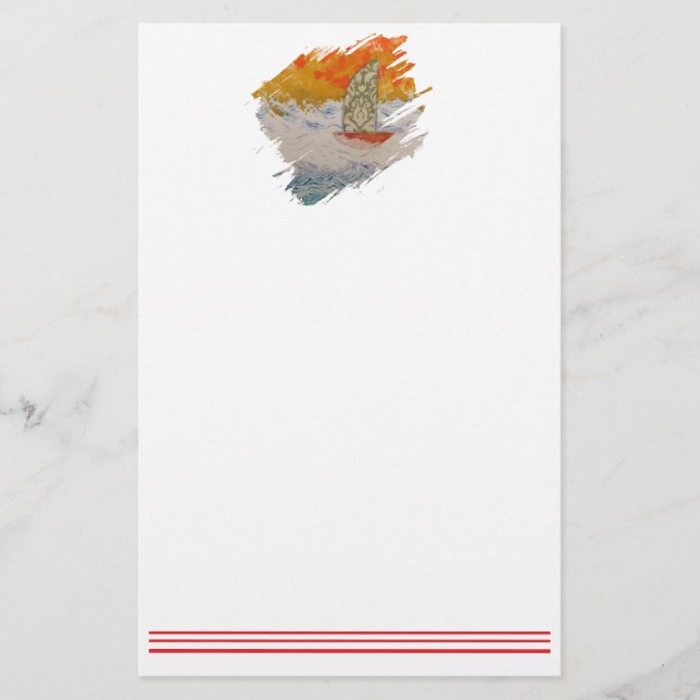 Segelbåt-4-penseldrag Brevpapper (Framsida)