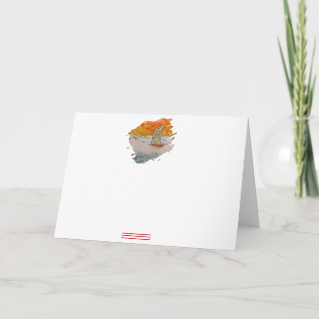 Segelbåt-4-penseldrag Tack Kort (Framsida)