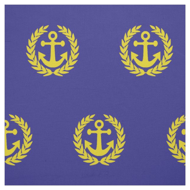 Segelbåt ankare nautiskt tema tyg (Provkarta)