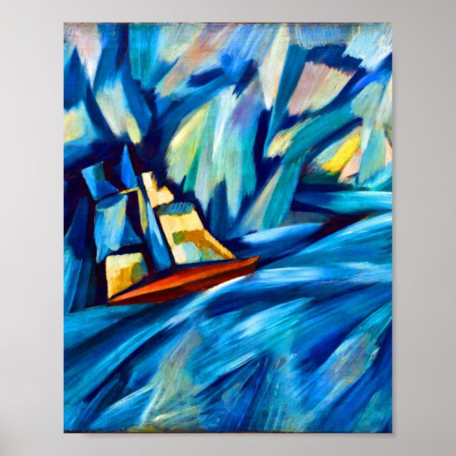 Segelbåt av Amadeo de Souza-Cardoso Poster (Framsidan)