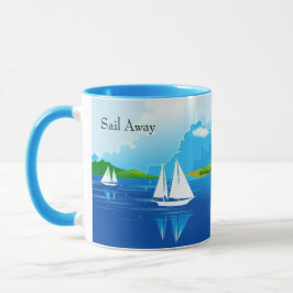 Segelbåt Blue Coffee Mugg Tea Kopp