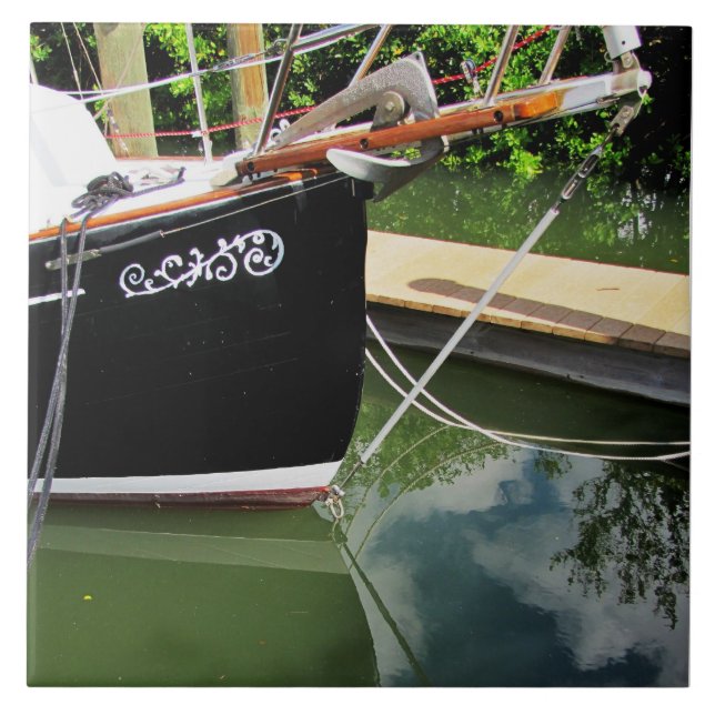 Segelbåt Bow Sprit på CeramicTile Kakelplatta (Framsidan)