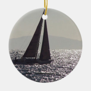 Segelbåt- & Catalina öprydnad Julgransprydnad Keramik