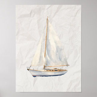 Segelbåt dekoration för pojkrum poster