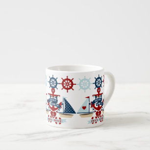 Segelbåt-design för sjömansfartyg i Hej Espressomugg