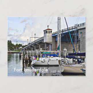 Segelbåt Docked, Fort Lauderdale Vykort