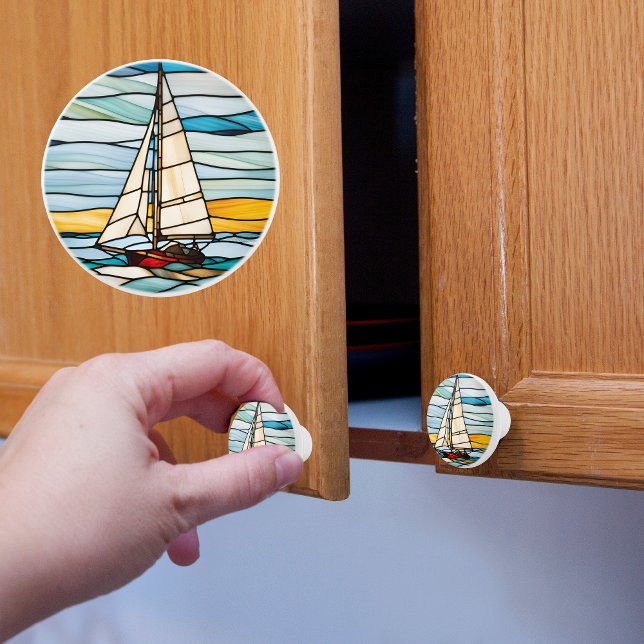 Segelbåt Faux - fastnat glas Knopp (Skapare uppladdad)