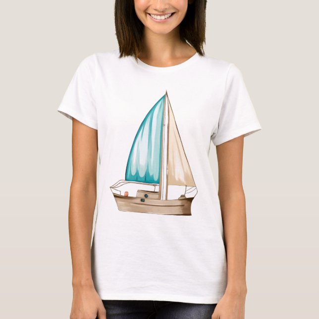 Segelbåt för kvinnor t shirt (Framsida)