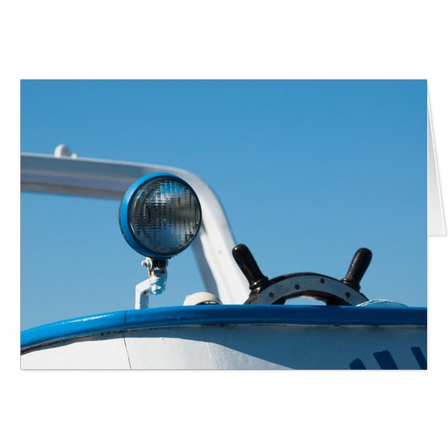 Segelbåt för nautisk frakt hälsningskort (Framsidan Horizontal)