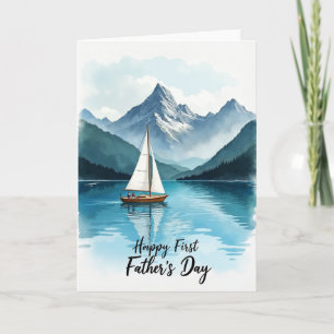 Segelbåt Första Fars Dag Kort