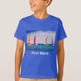 Segelbåt Förste Mates Seglande Barn T-Shirt