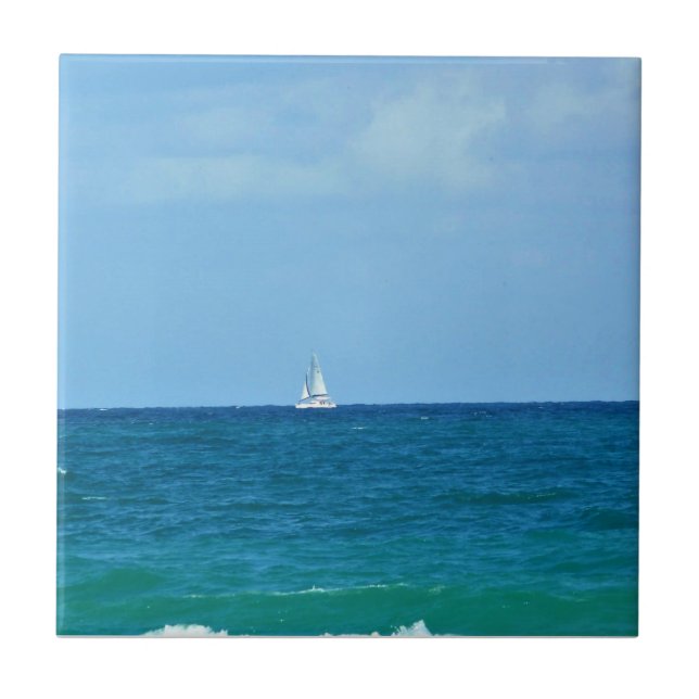 Segelbåt, Fort Lauderdale, Florida Kakelplatta (Framsidan)