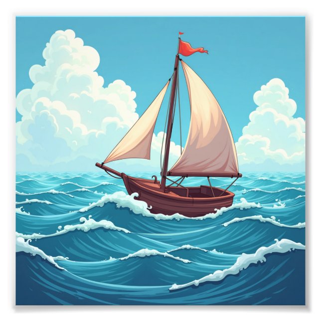 Segelbåt Fototryck (Framsidan)