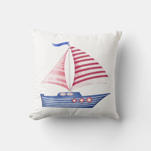 Segelbåt Frakt Nautical Pillow Kudde (Framsida)