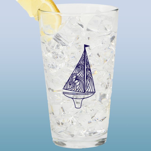 Segelbåt Glaskopp (Sailing boat yacht glass tumbler)