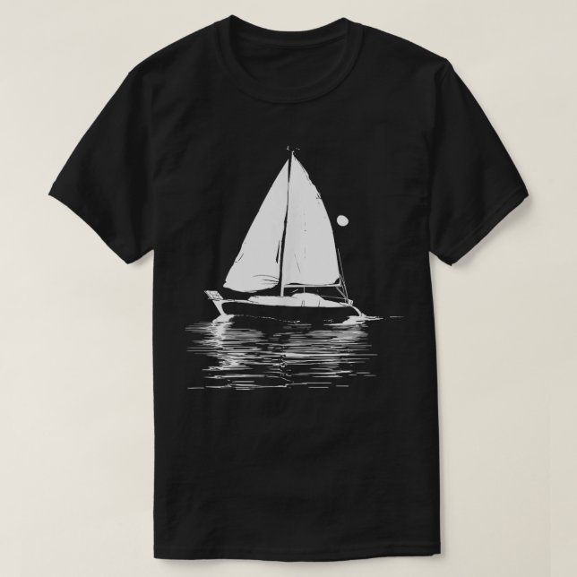 Segelbåt - grafiskt segelteam t shirt (Design framsida)