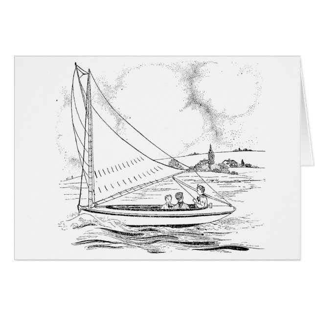 Segelbåt Hälsningskort (Framsidan Horizontal)