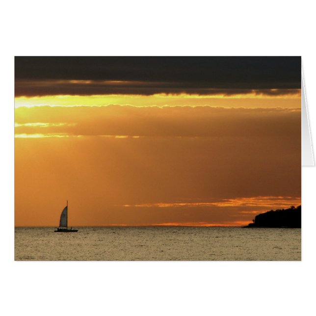 Segelbåt Hälsningskort (Framsidan Horizontal)