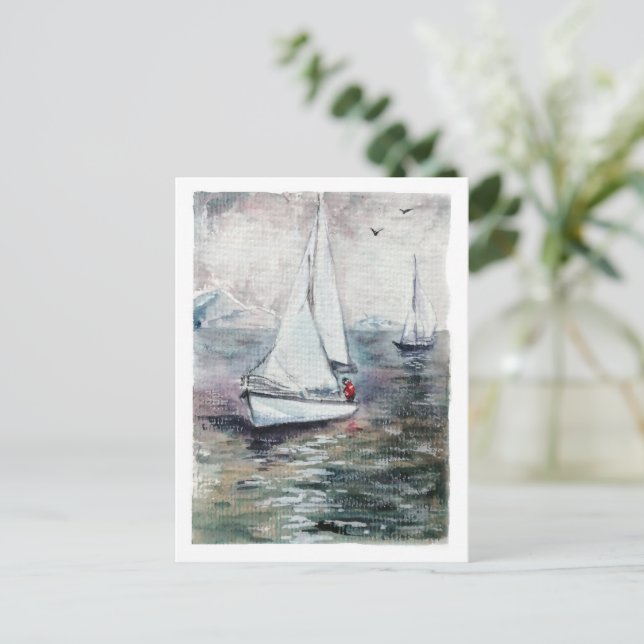 Segelbåt Helg Vykort (Stående Fram)