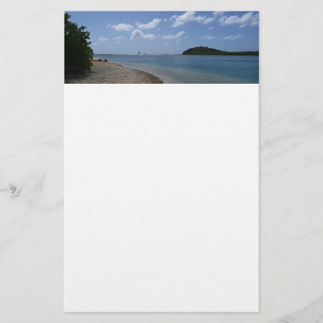 Segelbåt i Avstånd på St. Thomas Brevpapper (Framsida)