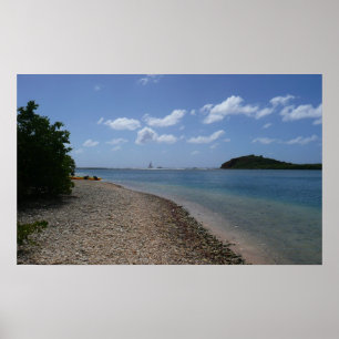 Segelbåt i Avstånd på St. Thomas Poster