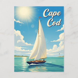Segelbåt i Cape Cod Massachusetts Travel Vykort