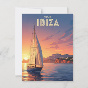 Segelbåt i Ibiza Spain Travel Vykort